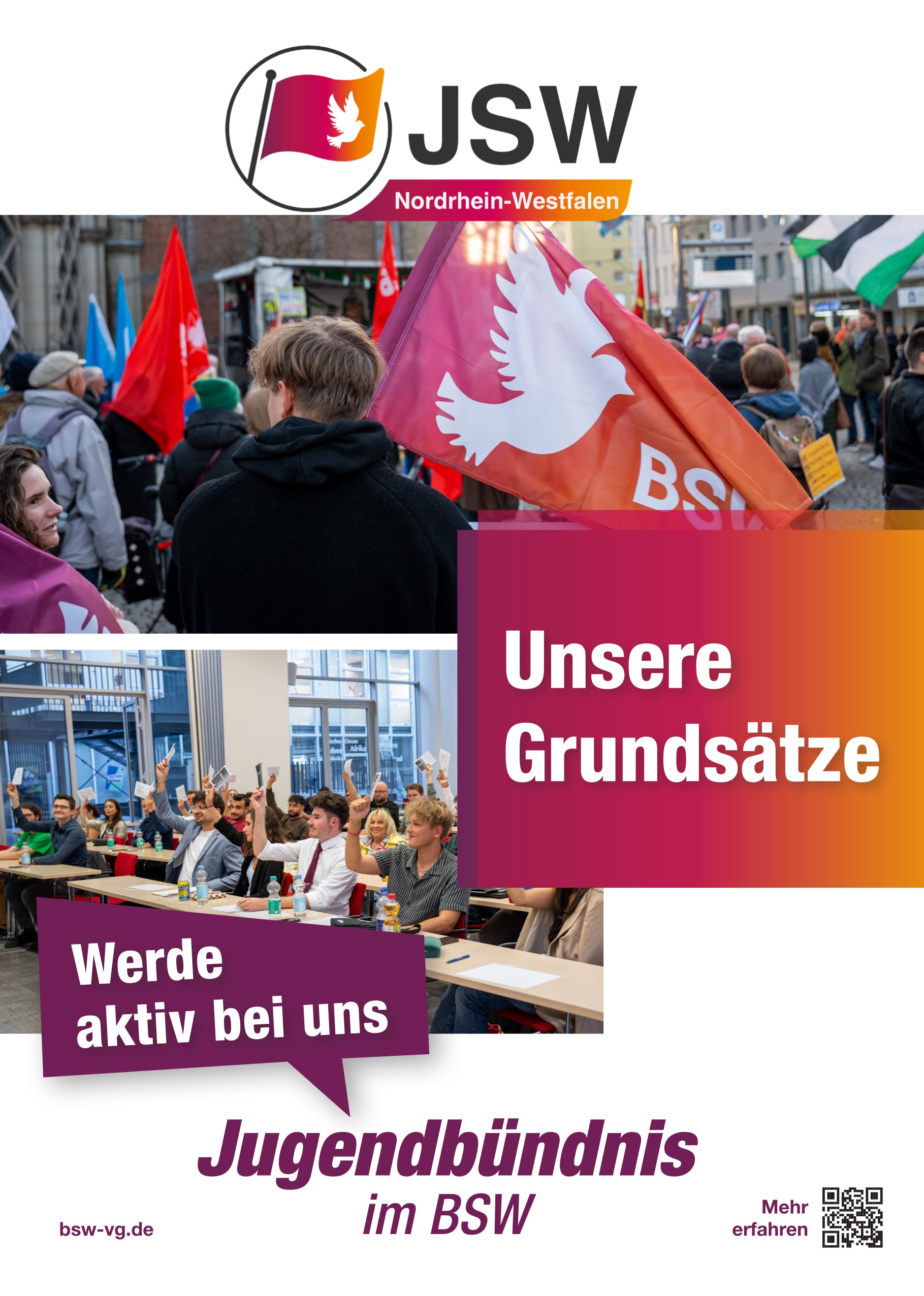 JSW NRW Flyer "Grundsätze", DIN A5, Vorderseite